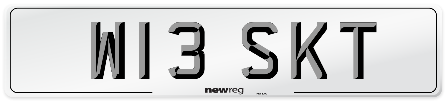 W13 SKT Number Plate from New Reg